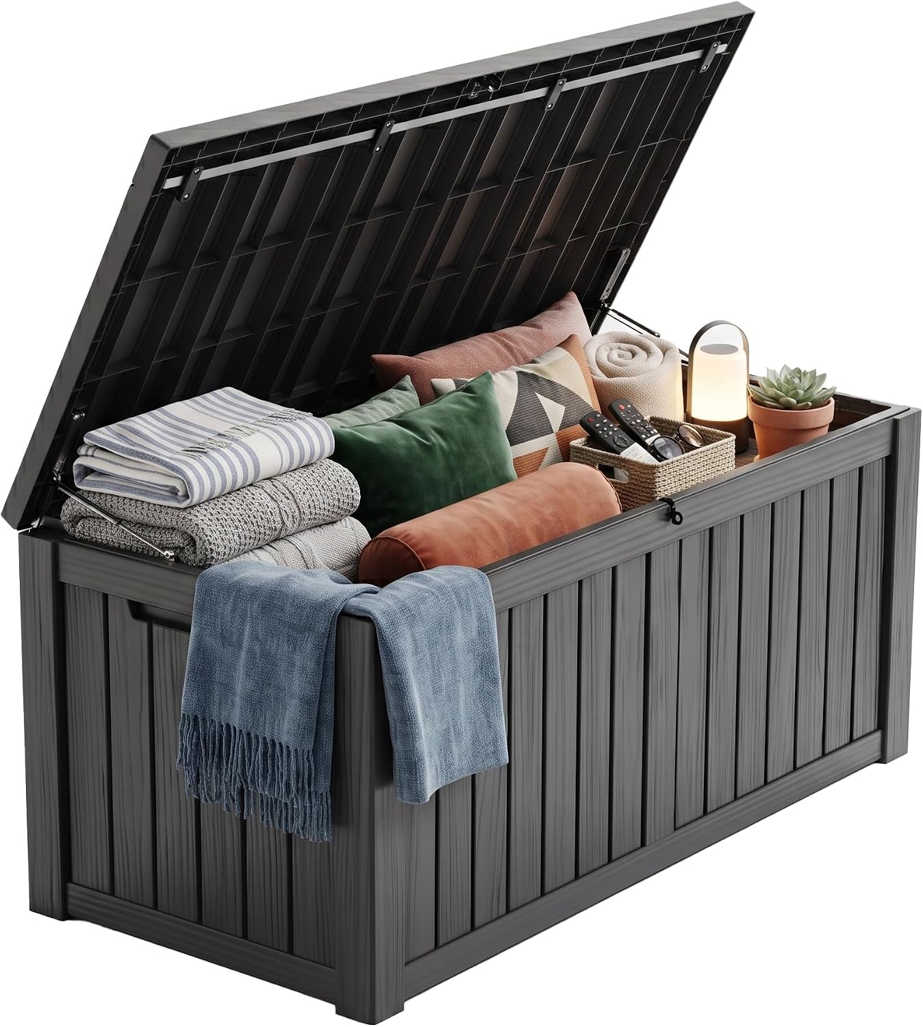 Gardening Tools Box - 200 Gallon Lockable Resin Deck Box,