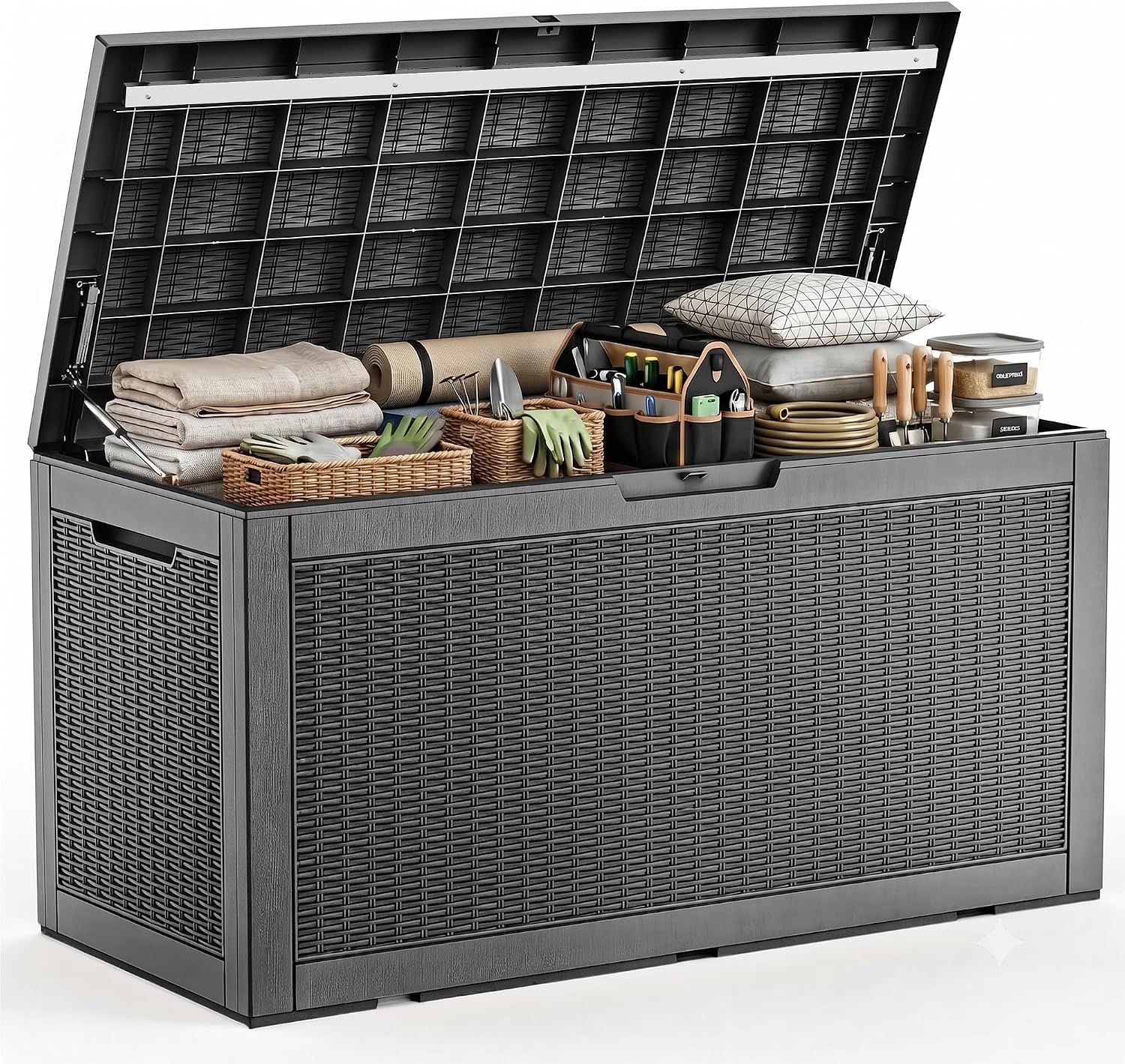 Gardening Tools Box - Large Outdoor Waterproof Resin Storage Deck