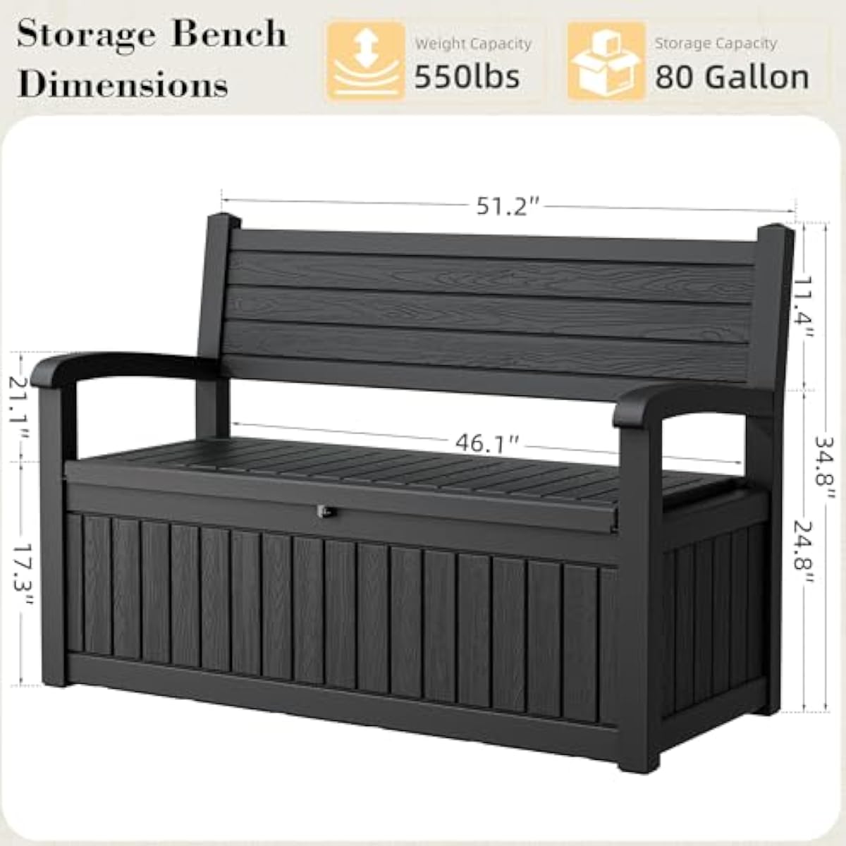 80 Gallon Outdoor Storage Benc - огляд і ціна Gardening Tools Box