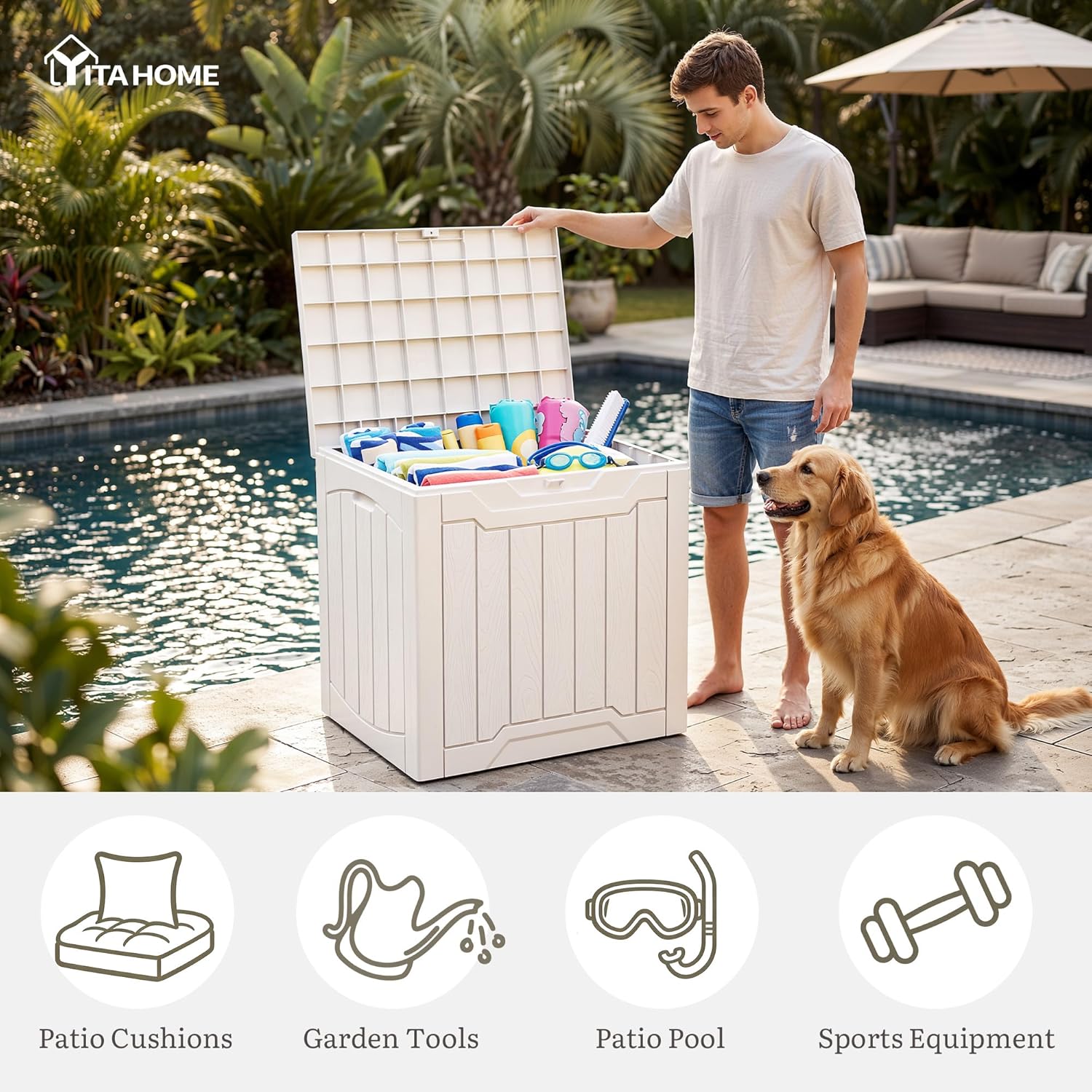 31 Gallon Deck Box Set of 2 Lo - огляд і ціна Gardening Tools Box