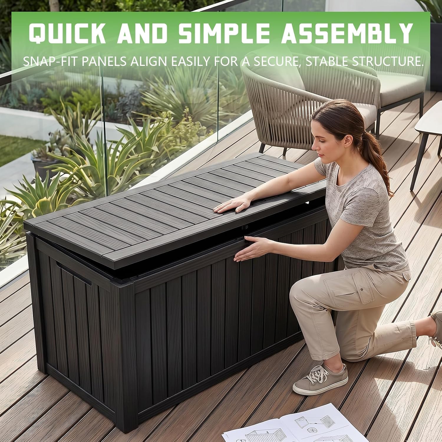 200 Gallon Lockable Resin Deck - огляд і ціна Gardening Tools Box
